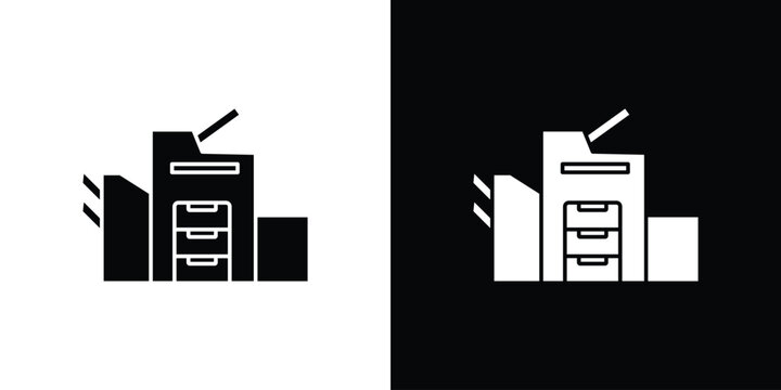 Copier icon in modern thin line and glyph concept.