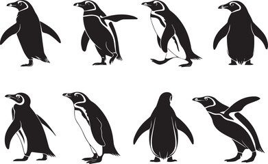 Naklejka premium set of penguins