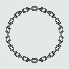 Circular chain border frame on a light background