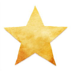 A lone watercolor serene Minimalist star shape in pale yellow