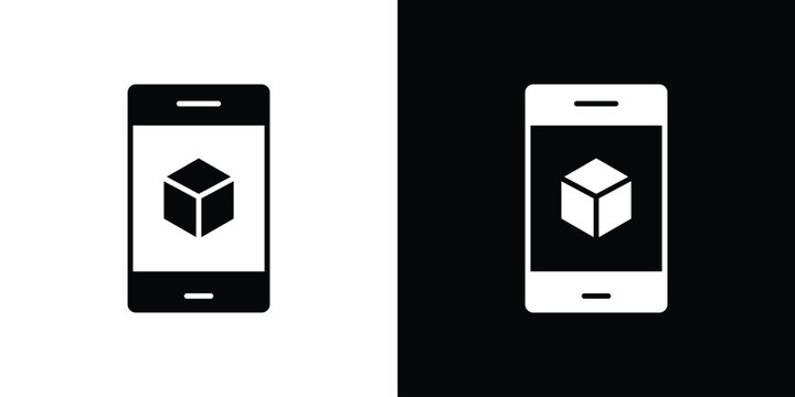 Ar apps icon in modern thin line and glyph concept.