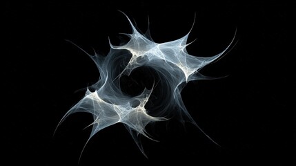 Abstract Design With White And Grey Shapes On Black Background