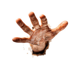 Open hand reaching out,  palms up, against black background