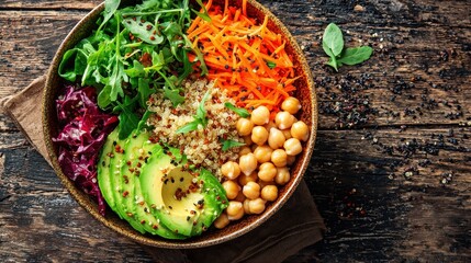 Organic Buddha Bowl with Balanced Ingredients