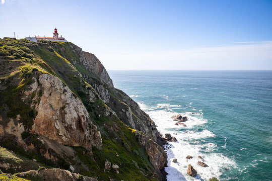 the lighthouse at Cabo da Roca, Colares, Sintra, district of Lisbon, Portugal