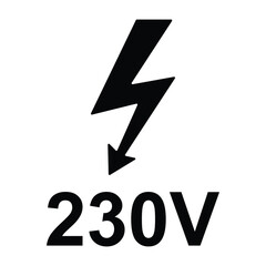Electrical voltage marking glyph icon. Vector pictograms warning tagout, black sign silhouette illustration.