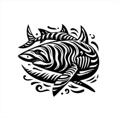 Obraz premium Stylized shark illustration