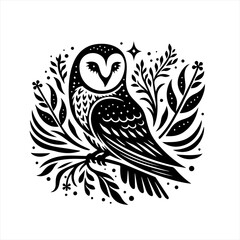 Obraz premium An owl perched on a branch