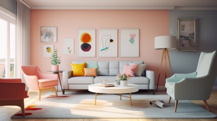 vertical garden on wall in modern living room with sleek furniture and minimalist design