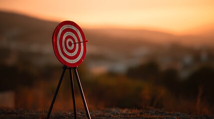 red target on a meadow