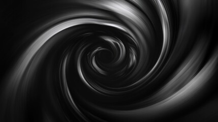 Dynamic abstract art featuring black and white spirals creating a mesmerizing vortex