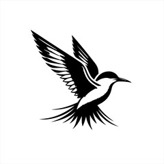 Fototapeta premium Flying bird isolated on white