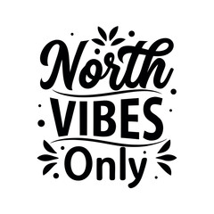 Typography and Calligraphy Design with North Text Element in CMYK Color Model