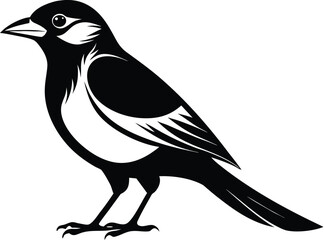 Blue jay bird silhouette, bird icon, flying bird illustration