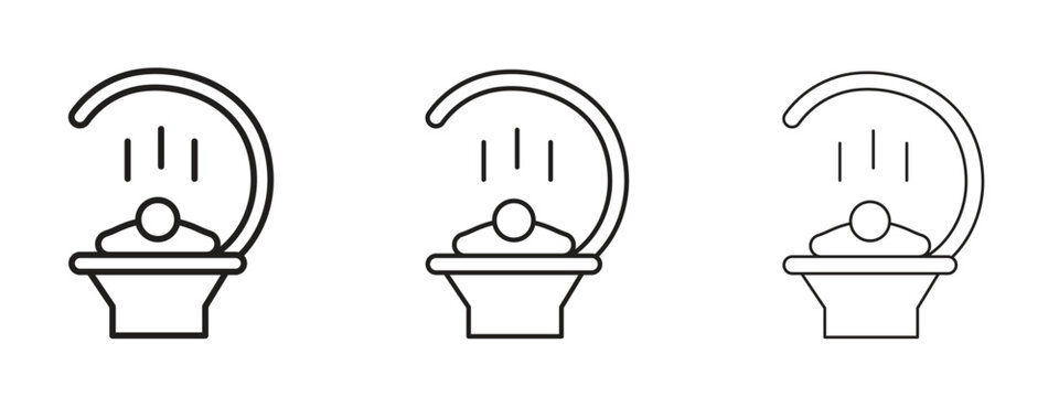 Solarium icon in stroke art design versions. EPS 10