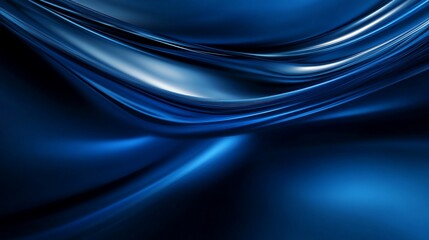 Abstract blue and black fractal waves with blurred dynamic curves background
