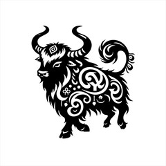 Obraz premium Ornate bull isolated on white background