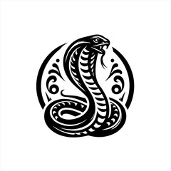 Fototapeta premium Cobra coiled in a circle