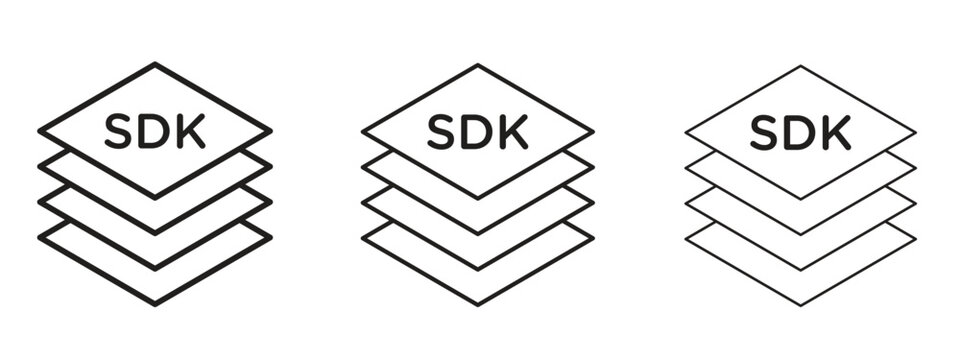 SDK icon in stroke art design versions. EPS 10