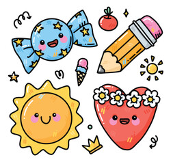 vector set with cute elements