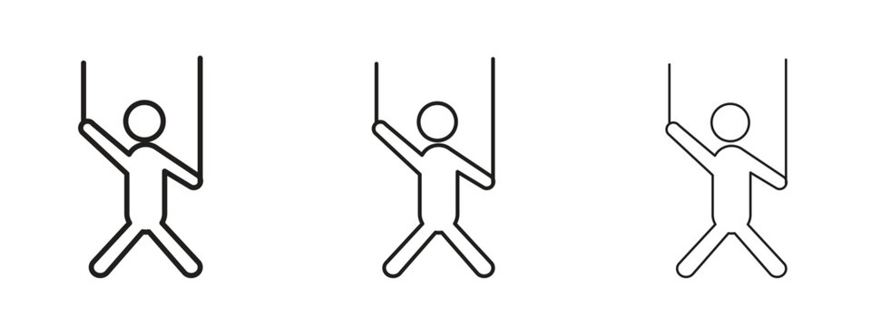 Puppet icon in stroke art design versions. EPS 10