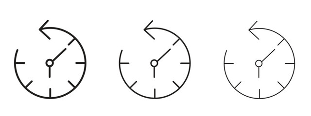 Past icon in stroke art design versions. EPS 10