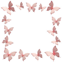 Fototapeta premium Colorful butterflies in a whimsical arrangement on white background