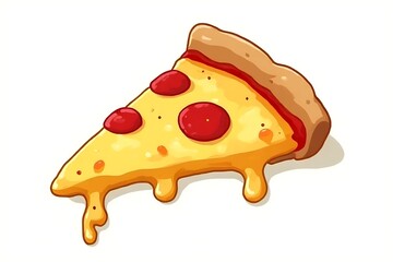 pizza slice isolated on white background