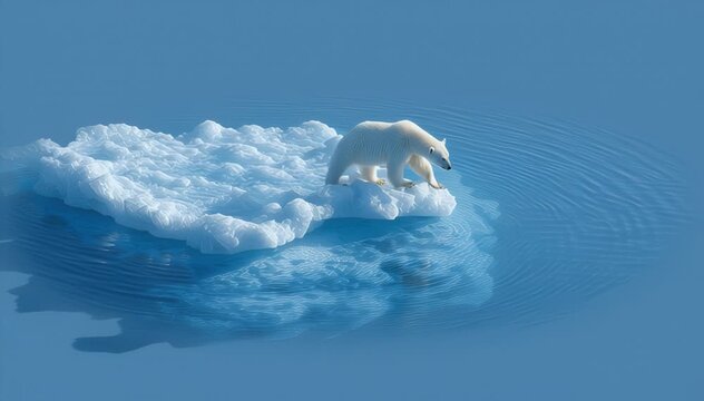 Polar bear on a small ice floe