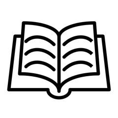 Open Book Vector Line Icon Design