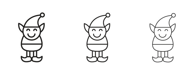 Fototapeta premium Elf icon in stroke art design versions. EPS 10
