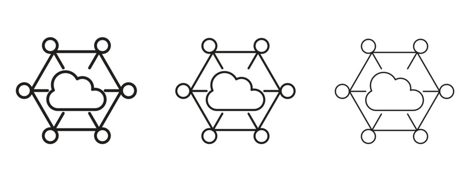 edge computing icon in stroke art design versions. EPS 10