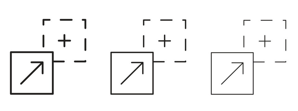 Drag and drop icon in stroke art design versions. EPS 10