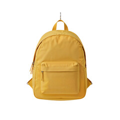Fototapeta na wymiar Vibrant yellow backpack ready for adventures isolated on a transparent canvas backdrop