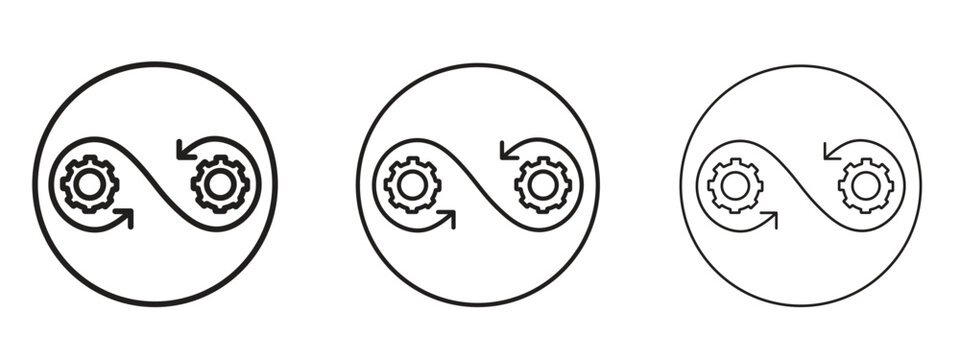 Devops icon in stroke art design versions. EPS 10