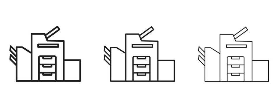 Copier icon in stroke art design versions. EPS 10