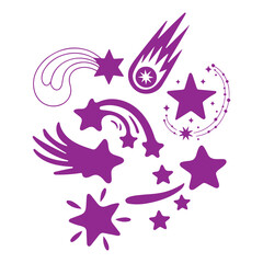 Whimsical Shooting Star Vector Set
