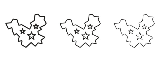 China map icon in stroke art design versions. EPS 10