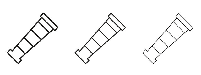 Boat Telescope icon in stroke art design versions. EPS 10