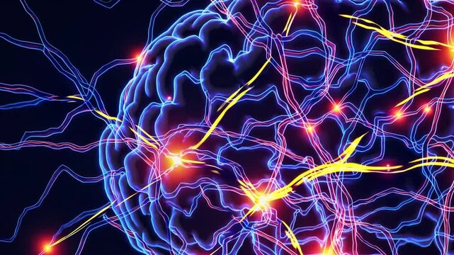 Neuronal and synaptic activity visualization depicting chemical messengers and neurotransmitters in the brain