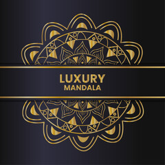Elegant gold luxury mandala design on dark background