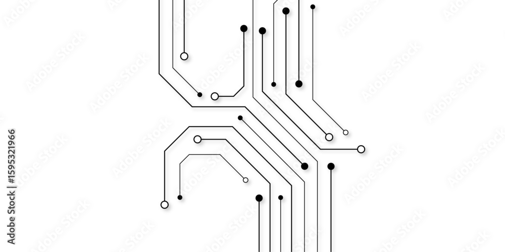 Aufkleber Abstract digital background with technology circuit board texture. Electronic motherboard illustration. Communication and engineering concept. Vector illustration