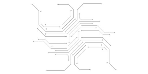 Abstract Circuit Board Design: Lines, Nodes, Connections, Technology, Innovation