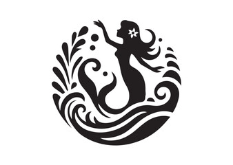 Mermaid Silhouette Vector Illustration