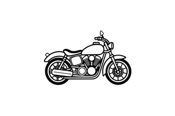 Obraz premium Stylized Motorcycle Illustration A Clean Black and White Vector Graphic Depicting a Classic Cruiser Style Motorcycle Perfect for Logos Icons and Design Elements with a