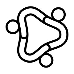 Team Circle Vector Line Icon Design