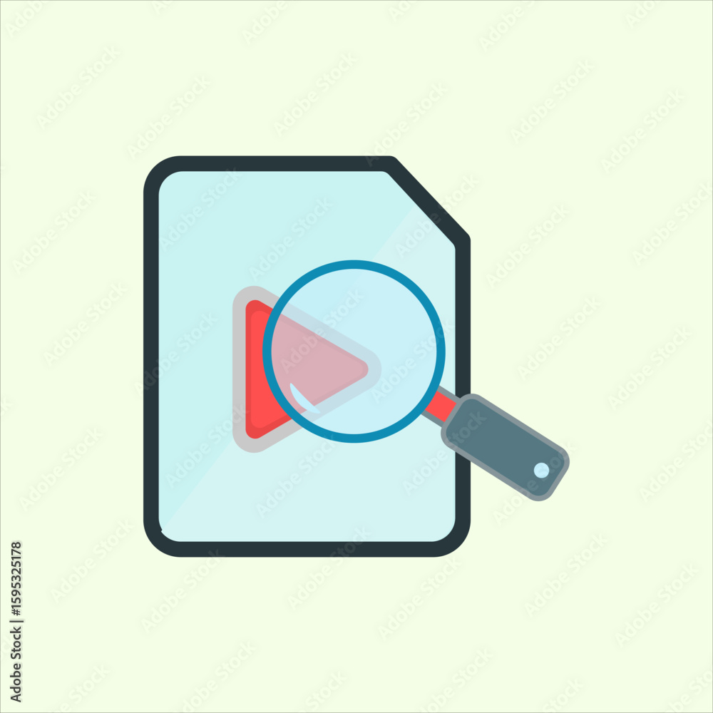 Fototapete Search video icon. icon related to design elements. suitable for web site, app, user interfaces,element, printable etc. flat icon style. simple vector design editable