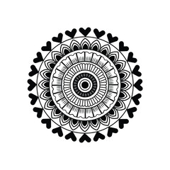 black and white mandala vector ornament