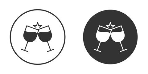 Wine toast icon clipart element. stroke art design graphics