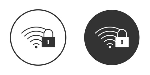 Wifi security icon clipart element. stroke art design graphics